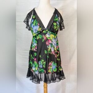 Betsey Johnson Black Floral Dress
